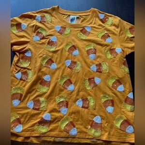 Sequined candy corn tee
